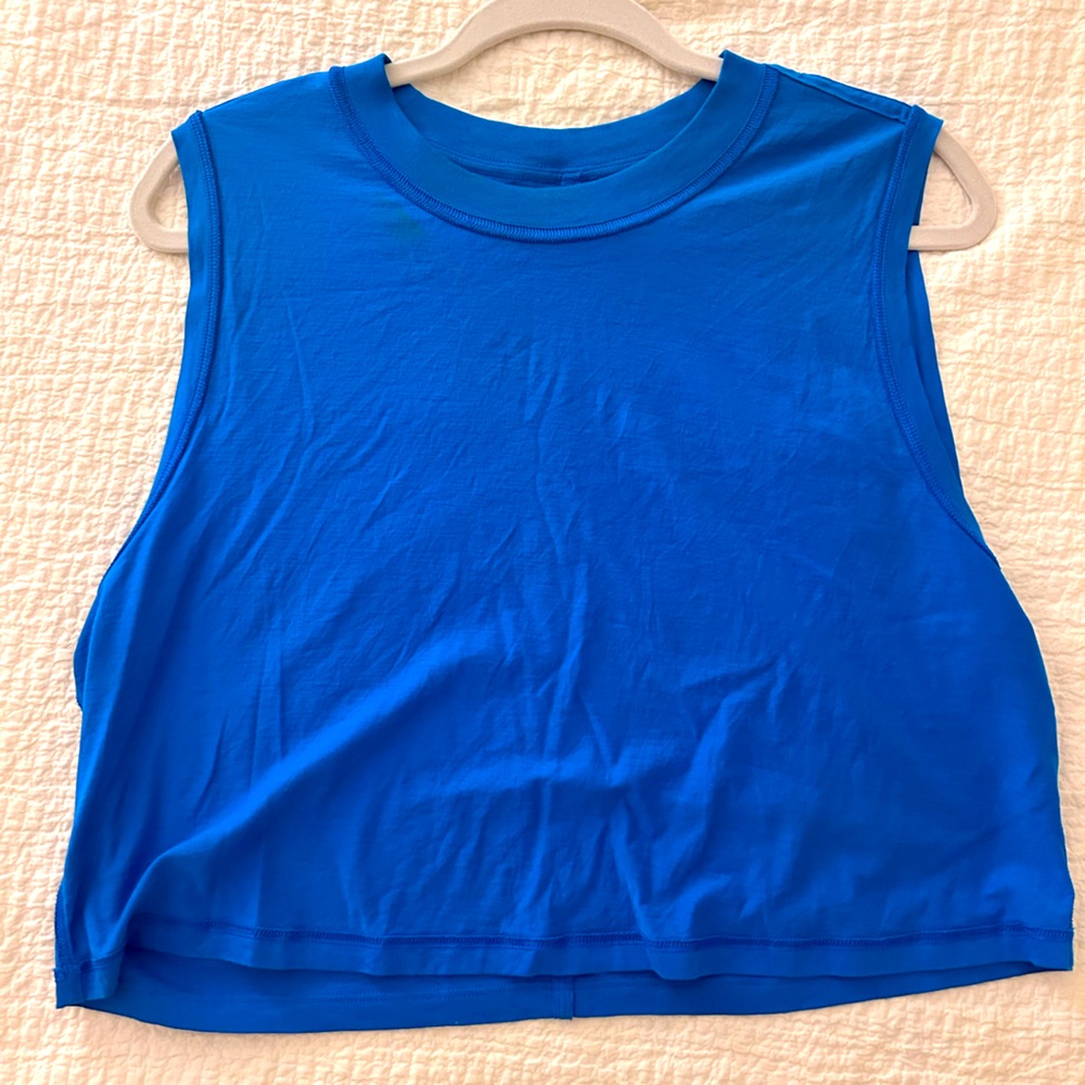 Lululemon size 8 Poolside blue “All Yours Crop Tank”.